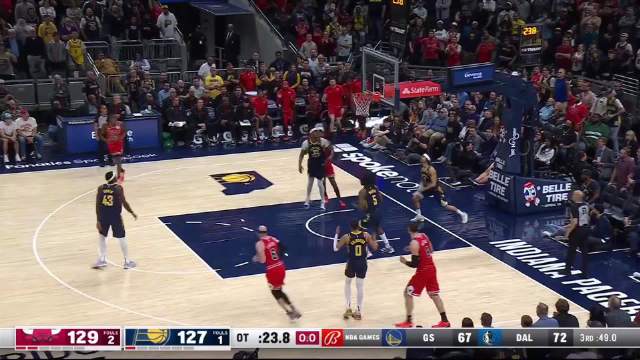 2024年03月14日 德罗赞46+9 卡鲁索23+7+7 特纳27+6 公牛加时险胜步行者