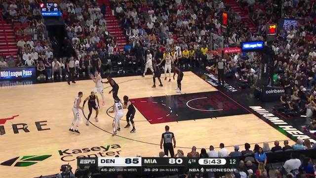 2024年03月14日 波特25+7 约基奇12+14+6 阿德巴约17+13 掘金送热火4连败