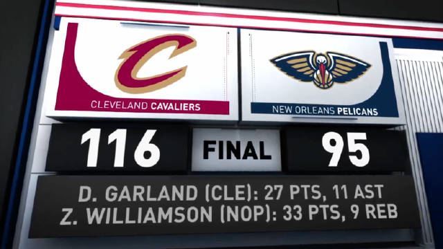 2024年03月14日 加兰27+6+11 米切尔复出 锡安33+9 骑士终结鹈鹕4连胜